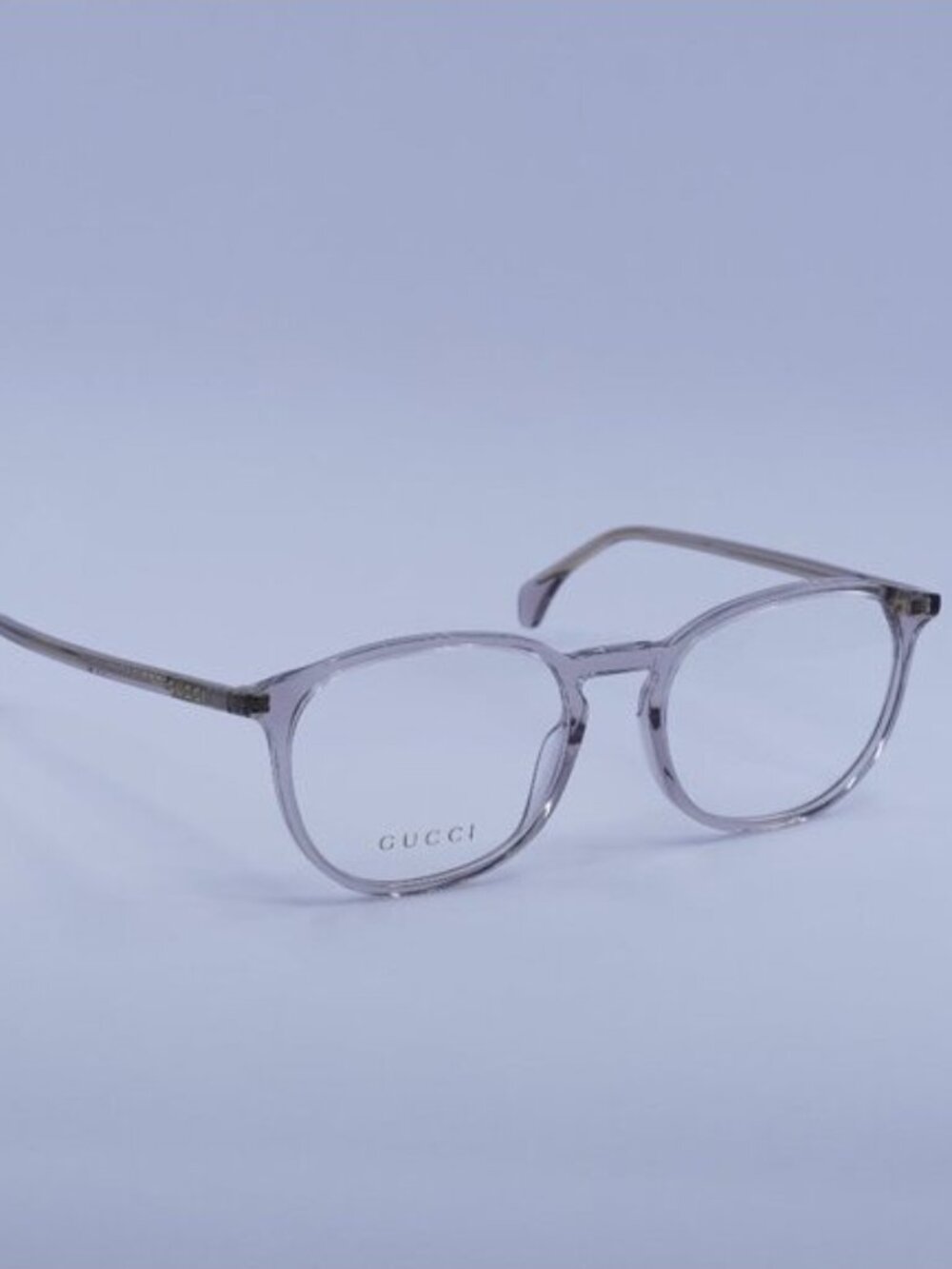 Gucci GG0551O 019 Eyeglasses Transparent Grey 55mm Square Frame